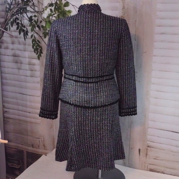 Chadwick's Black and White Tweed Skirt Blazer Set Size 14 - Picture 6 of 9